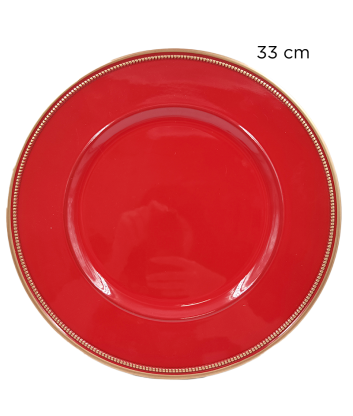 PLATO BASE ROJO FILO DOR