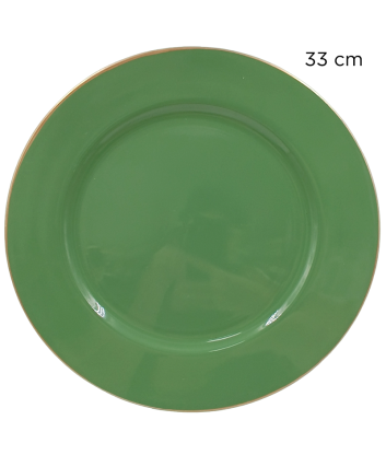 PLATO BASE VERD FILO DORADO