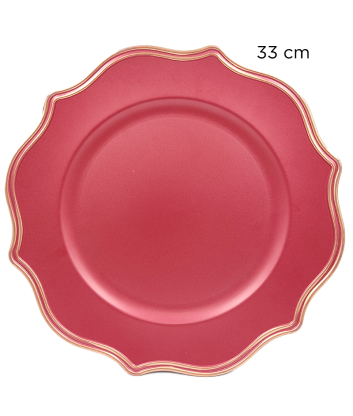 PLATO BASE VINO ONDAS FILO DOR