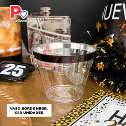 VASO ACRÍLICO BORDE NEGRO...