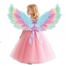 ALAS ANGEL NIÑA PLUMAS COLOR