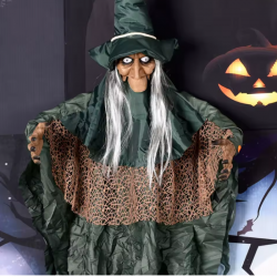 BRUJA CONMOV. VESTIDO VERD...