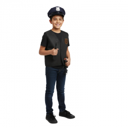ACCESORIO POLICIA NEGRO 4PCS