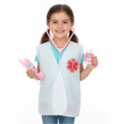 MANDIL DOCTOR C/ACC ROSA