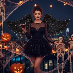 ALAS NEGRA PUNTO DORADO