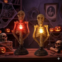 LAMPARA CALAVERA DORADO  XU