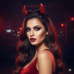 DIADEMA CACHOS ROJO METALICO