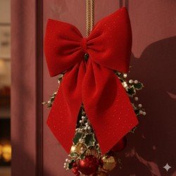 LAZO ROJO DETALLE DORADO XU