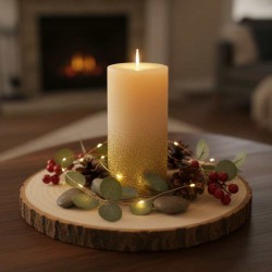 VELA LED DORADO ESCARCHADO...