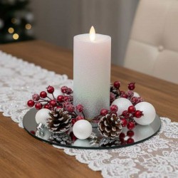 VELA LED PLATA ESCARCHADA...