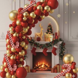 SET GLOBOS BASTON NAVIDAD...