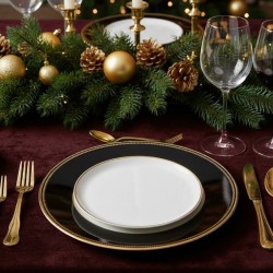 PLATO BASE NEGRA/BLANCO CON...