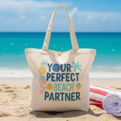 TOTE BAG: BOLSO TELA BEIGE...