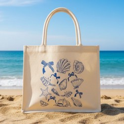 TOTE BAG: BOLSO TELA BEIGE...