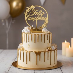 TOPPER DORADO FELIZ...