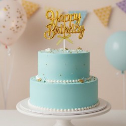 CAKE TOPPER H/BDAY DORADO XU