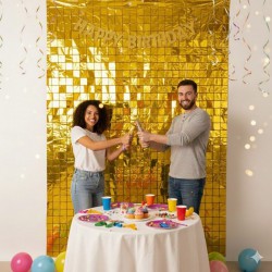 CORTINA CUADRADA DORADA...