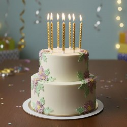 VELA ENTORCHADAS DORADA 11 CM