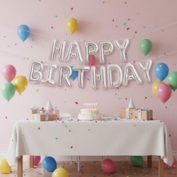 GLOBO HAPPY BIRTHDAY PLATA XU