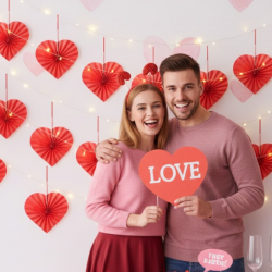 ROSETONES CORAZON BLANCO/ROJO