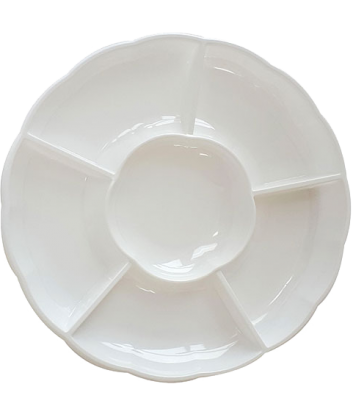 Bandeja Circular Compartimentos Blanca x3