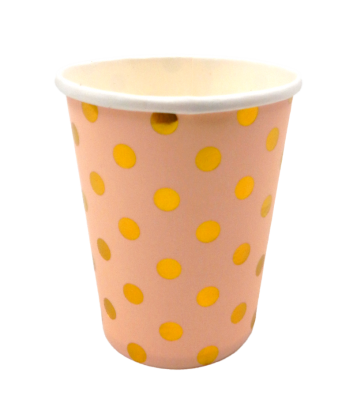 Vasos con puntos Coral x10