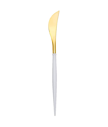 Cuchillo Dorado/Blanco x12