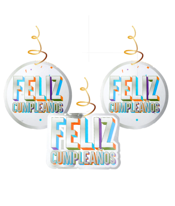 Colgante Feliz Cumpleaños x3