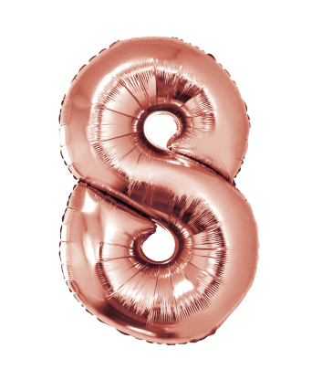 Globo Num 8 Rose Gold Med