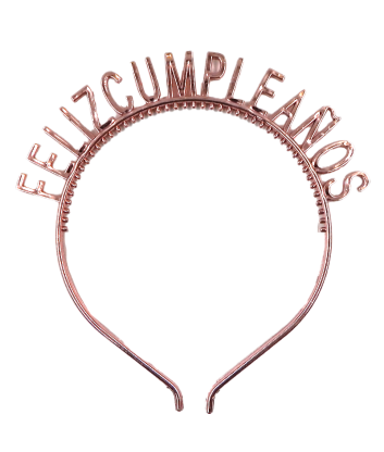 Diademas Feliz Cumpleaños Plast. Rose Gold