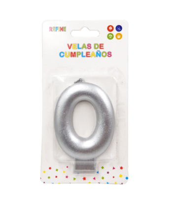 Vela Cromada Plateada N0