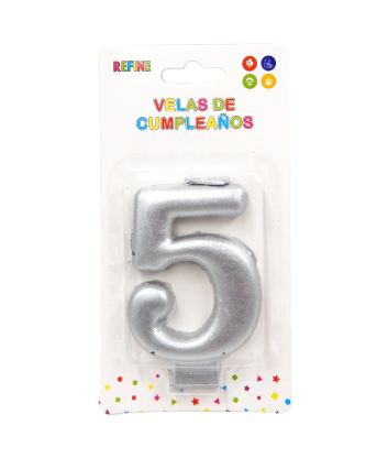 Vela Cromada Plateada N5