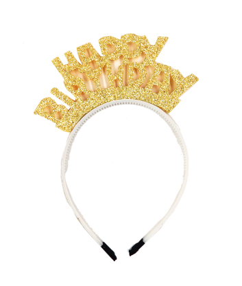 Diadema Happy Birthday Escarchada