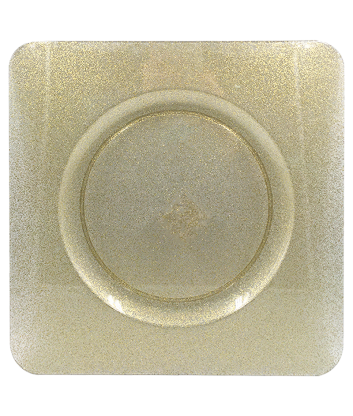 Plato Base Cuadrado Dorado Esc.