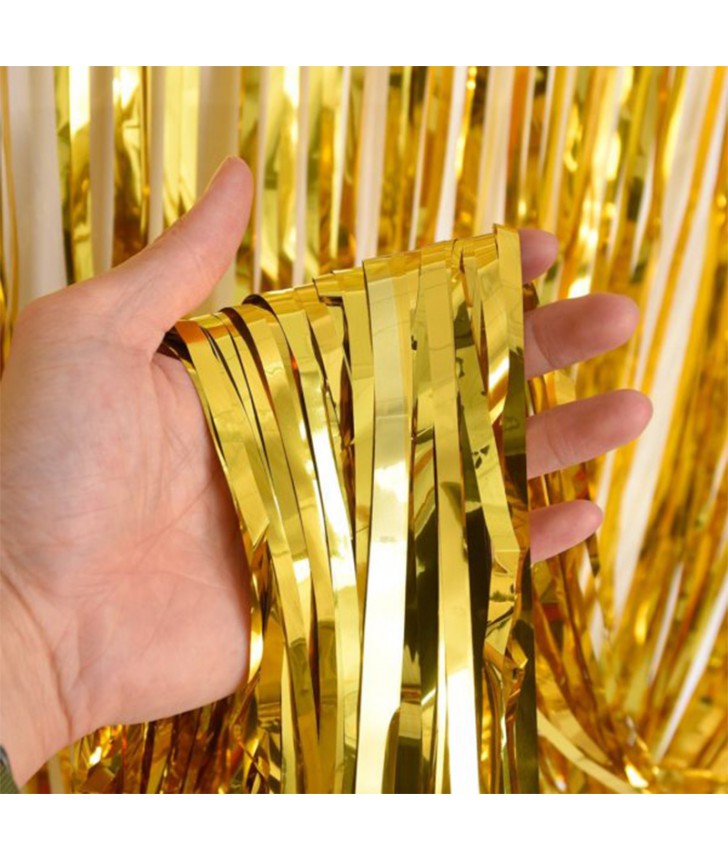 Cortina Tinsel Dorada