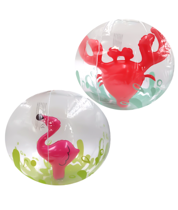 Pelota inflable playero Flamingo/cangrejo