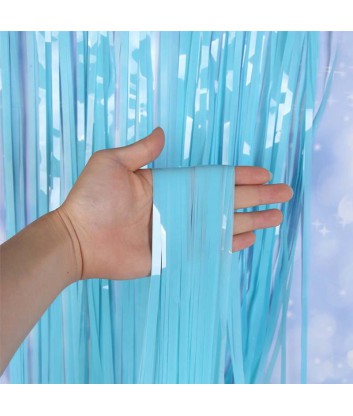 Cortina tinsel celeste pastel