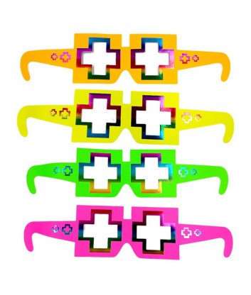 GAFAS PAPEL NEON CRUZ X12PCS